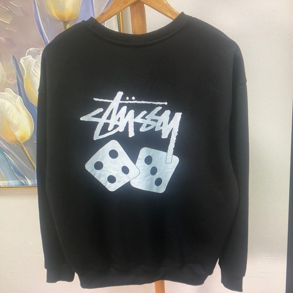 Stussy Black Sweatshirt with Dice Graphic - Picture 1 of 5